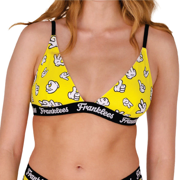 Triangle Bralette | Soft Cotton | Cartoon Hands