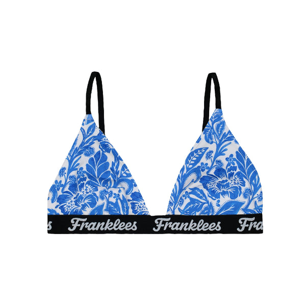 Triangle Bralette | Soft Cotton | Blue Florals