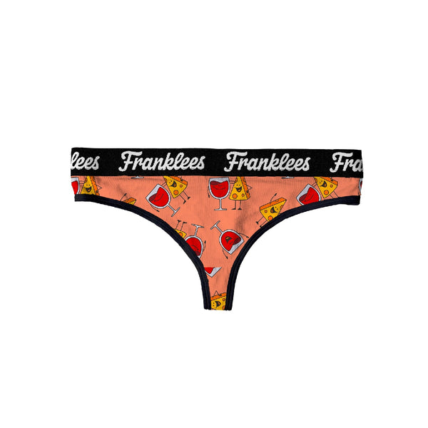 Thong | Soft Cotton | Cheese & Wine
